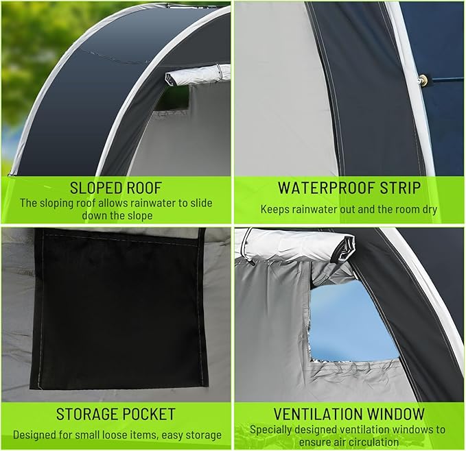 Bike Storage Shed Tent for 2-3 Bikes, 210D Oxford Thick Waterproof Bicycle Shed Tent, Bike Cover Shelter for Motorcycle,Garden Tool etc, Bike Tent/Bike Shed - S