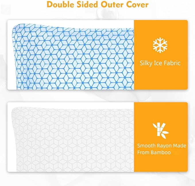 Shredded Memory Foam Pillows King Size Set of 2, Cooling Pillow Firm and Soft Adjustable for Side Back Stomach Sleepers