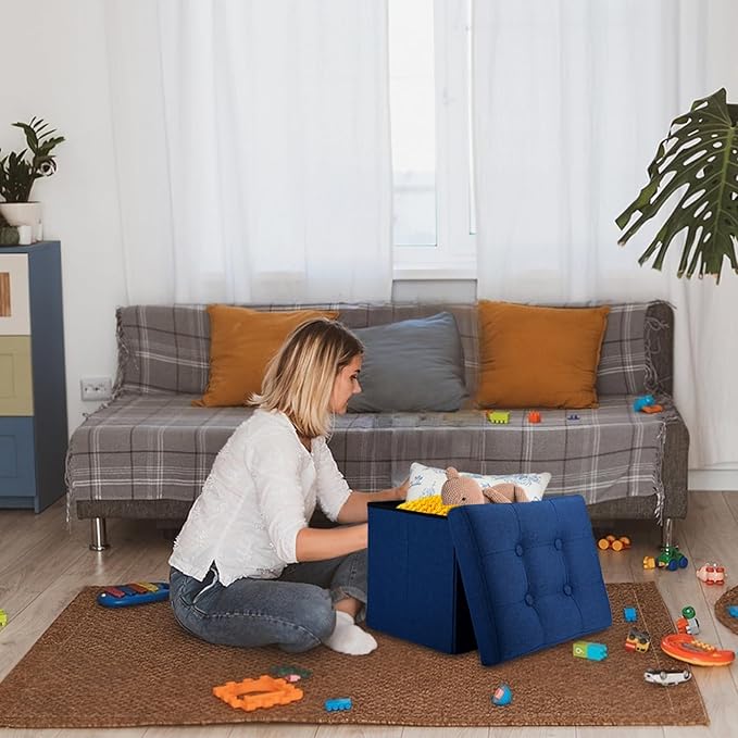 Ottoman Storage Ottoman Foot Rest Stool Foldable Bench with Storage Student Dormitory Bedroom and Entryway Storage 17 X 13 X 13