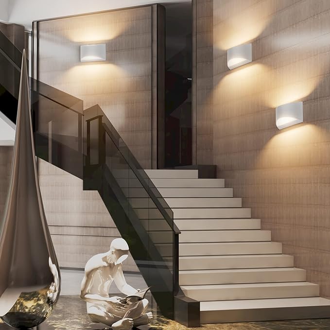 Aipsun Aluminum Modern Indoor LED Wall Sconce Interior Wall Lights 1 Pack Hardwired Up and Down Wall Mount Light for Living Room Bedroom Hallway Corridor Warm White 3000K(with G9 Bulbs)