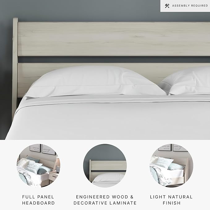 Signature Design by Ashley Socalle Modern Open Slat Full Headboard, Natural Beige