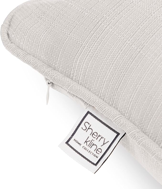 Sherry Kline Sunrise Indoor/Outdoor Square Corded Edge Filled Pillow Eggshell 18"x18" Set of 2