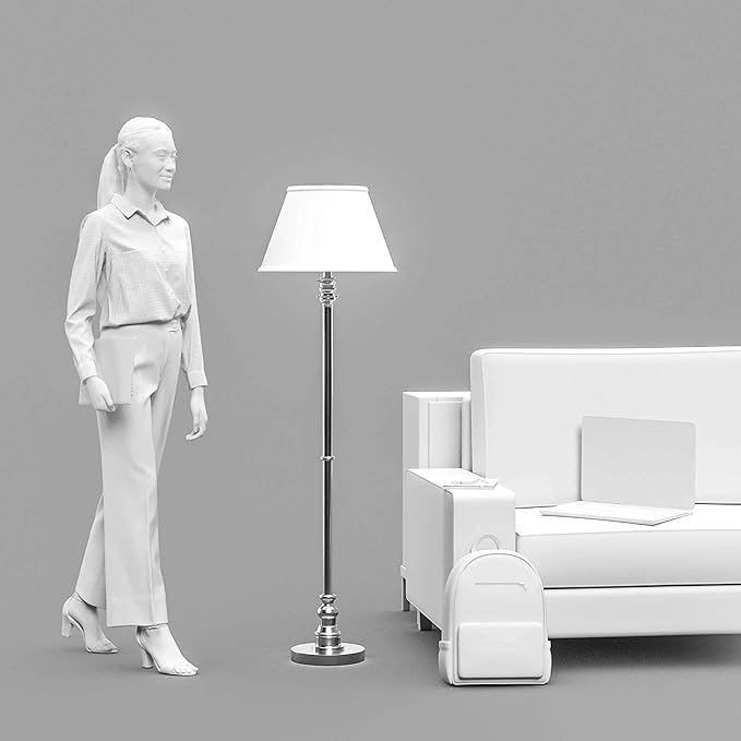 Kenroy Home 30438BS Spyglass Traditional Floor Lamp, Brushed Steel, 59.5 Inch Height, 17 Inch Width, 17 Inch Depth