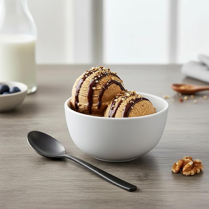 TP 10 Ounce Bowl Set of 6, 4.5" Melamine Small Bowls for Appetizer Snacks Ice Cream Dipping Sauce Side Dish, Unbreakbale and Lightweight, White