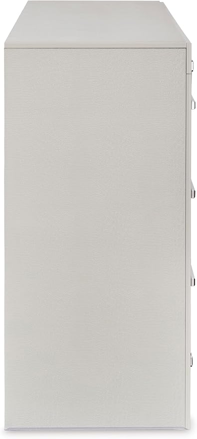 Signature Design by Ashley Zyniden Glam 5 Drawer Wide Chest with Safety Stop for Bedroom, Chrome