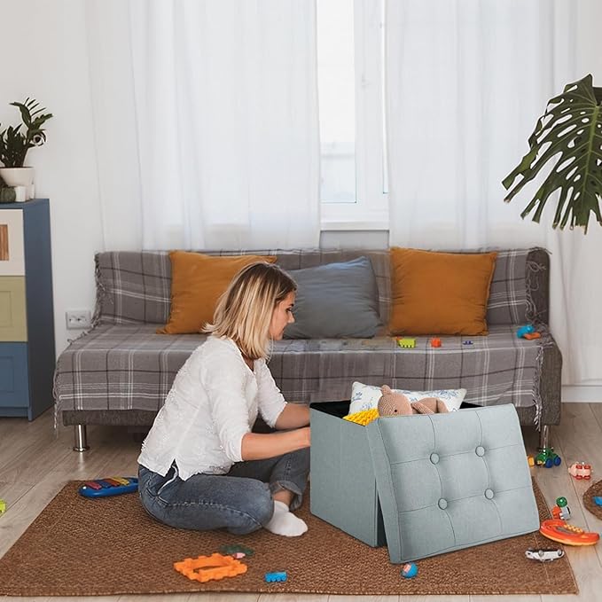 Ottoman Storage Ottoman Foot Rest Stool Foldable Bench with Storage Student Dormitory Bedroom and Entryway 17 X 13 X 13