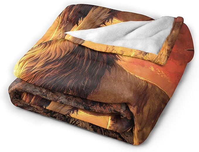 Lion Blanket Soft Cozy Lion Fleece Throw Blanket Warm Lightweight Animal Flannel Plush Bedding Stuff Decor Blankets Gifts for Lover Girls Boys Kids Women Adults Bed Travel 50"x60"
