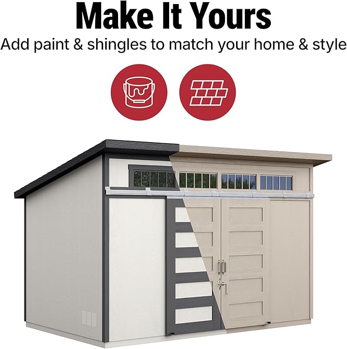 Handy Home Products Palisade 12x8 Do-it-Yourself Wooden Storage Shed with Floor Kit- Does not Include Paint and Roofing Shingles