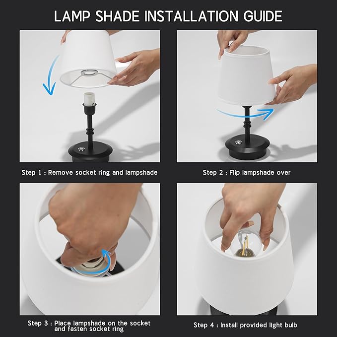 Mini – Cordless LED Table Lamp with Dimmer, Built-in Rechargeable Battery, 3-Level Brightness, Patio Table Lamp, Bedside Night Lamp, Ambient Light for Restaurant(Black)