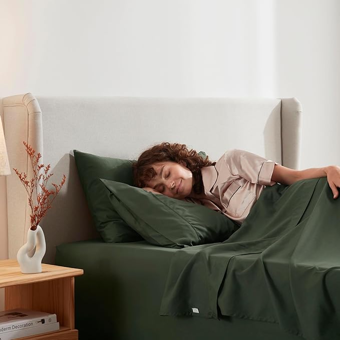 Nestl Full XL Sheet Set - Luxury 1800 Ultra-Soft Microfiber Full Extra Long Bed Sheets - Double Brushed - Deep Pockets - Easy Fit - 4 Piece Set - Bedding Sheets & Pillowcases (Full XL, Olive Green)