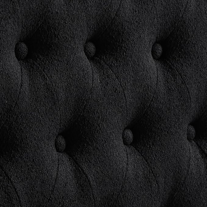 24KF Boucle Upholstered Tufted Button Queen Headboard and Comfortable Fashional Padded Queen/Full Size headboard,6025-Q-Boucle-Black