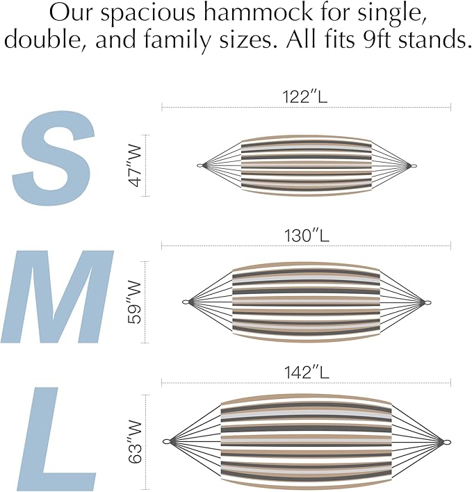 PNAEUT Single Hammocks for Outside, Replacement Outdoor Tree Hammock for Indoor Patio Porch Garden (Coffee, Small)