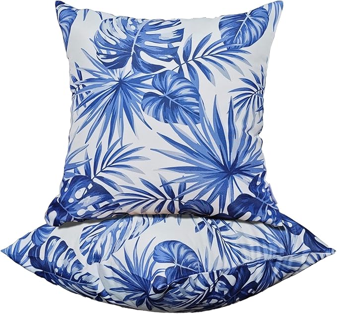 Outdoor Throw Pillows - Decorative Pillows with Insert Included Set of 2 Outdoor Pillows for Patio Furniture 18x18 Inch