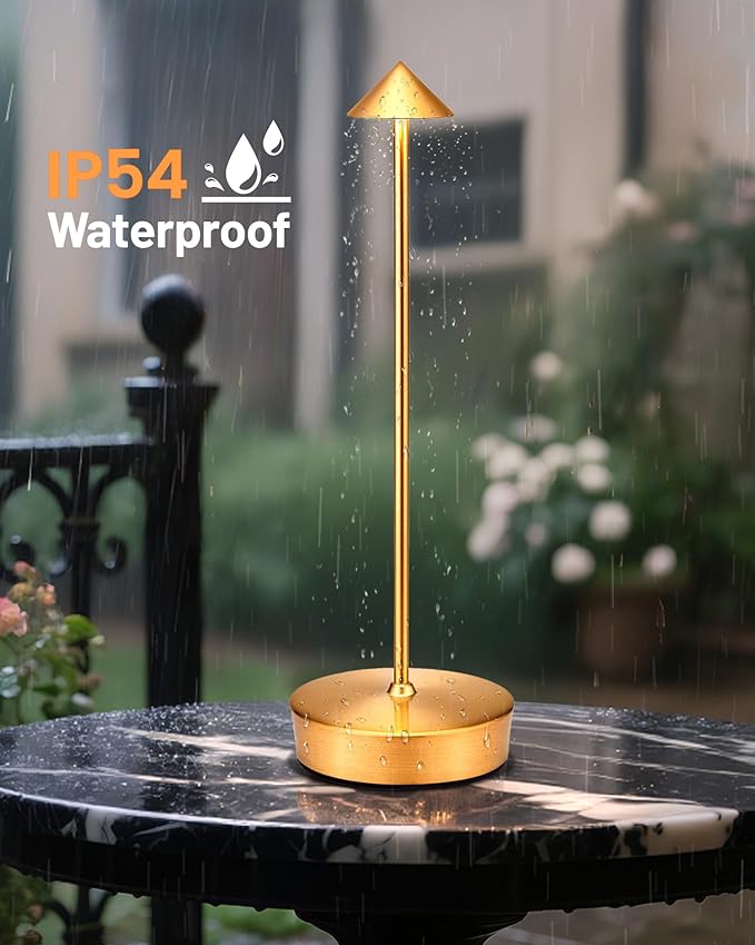 Cordless Led Table Desk Lamp 2 Pack, 7000mAh Battery Outdoor Table Light Waterproof for Restaurant Patio Camping Home Decor, USB-A Output, Brightness Memory, Dimmable