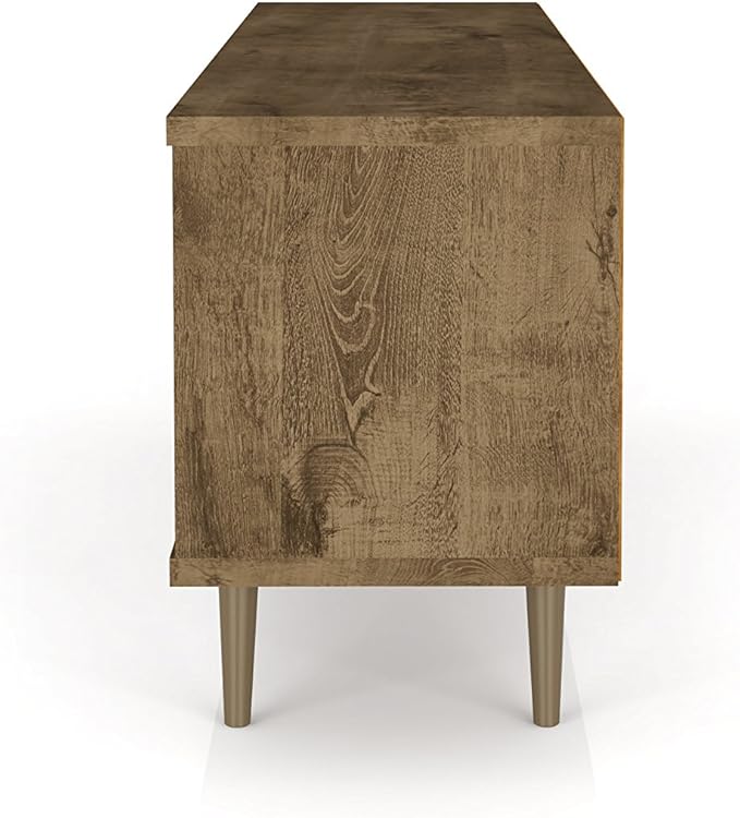 Manhattan Comfort Liberty Mid Century Modern TV Stand for Televisions up to 60 Inches, Bedroom and Living Room Entertainment Center with Storage, Shelves, and Cabinet, 63" Wide, Brown/3d Print