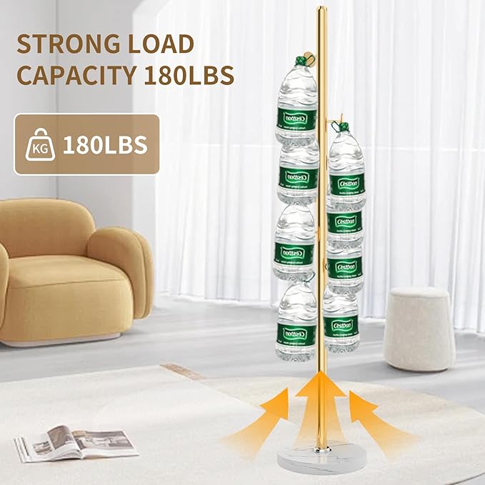 Modern Metal Coat Rack Stand with Natural Marble Base, Heavy Duty Coat Rack Freestanding with 8 Hooks, Golden Standing Coat Racks Hall Tree Stand for Bag, Jacket, Entryway Office