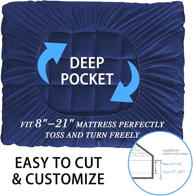 CYMULA Twin XL Mattress Topper - Soft Cooling Mattress Pad for College Dorm Room Essentials - Extra Thick Long Protector Cover for Back Pain, Single Bed Topper Pillow Top with 8''-21'' Deep Pocket