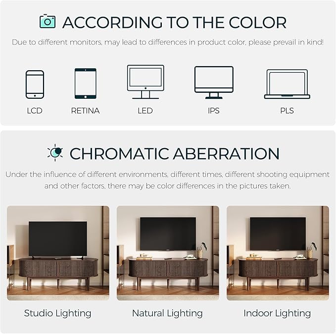 LINSY 58" Fluted TV Stand, Modern Entertainment Center for TVs Up to 65 inches, TV Console with Sliding Doors, Curved Profile Design, Media Console for Living Room, Walnut