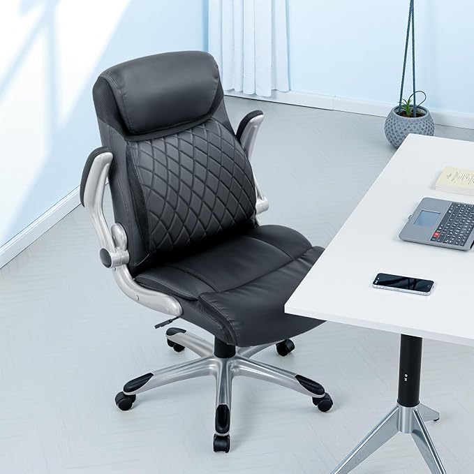 GTRACING Big and Tall High Back Office Chair 400LBS Wide Leather Executive Chair Height Adjustable Lumbar Support & Armrests, Comfy Desk Gaming Chairs Computer Swivel Chair, Black