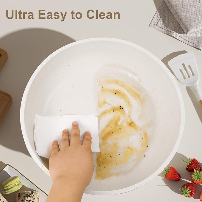 YASHE 13-Piece Pots and Pans Set, Nonstick Granite Cookware Set, Detachable Handle Pots and Pans, PFAS and PFOA-Free, Easy Clean Kitchen Cookware Set, Eco-friendly, Perfect for RV and kitchen use