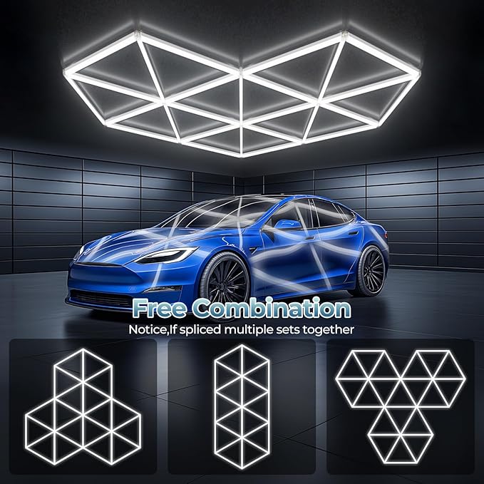 ALLYES Hexagon Garage LED Lights - Super Bright 27-Pack, 6500K Cool White for Auto Repair Shops, Gyms, Warehouse, basements, Car Wash Rooms