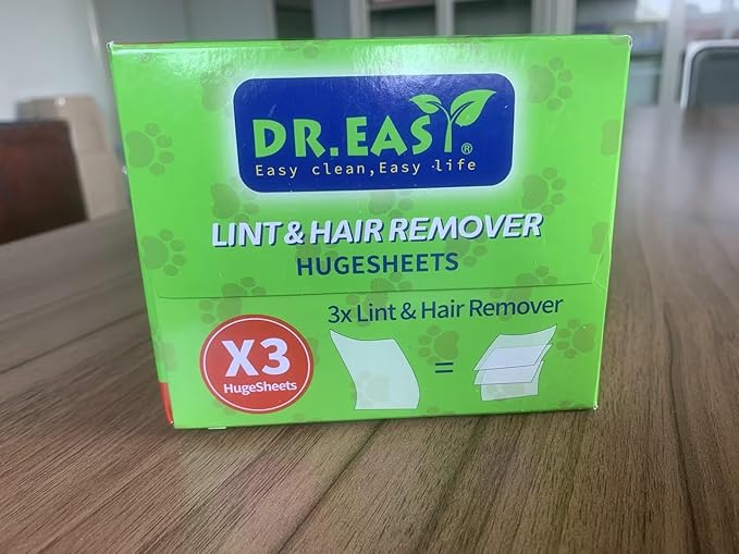 Dr.Easy LINT & HAIR REMOVER Pet HUGESHEETS with 3X Dryer Sheets, Original Fresh, 200 Count,PLANT&MINERAL-BASED FORMULA