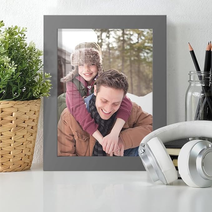 Renditions Gallery 6x8 inch Picture Frame High-end Modern Style, Made of Solid Wood and High Definition Glass Ready for Wall and Tabletop Photo Display, Gray Frame