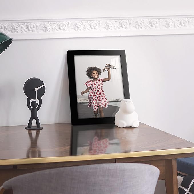 Renditions Gallery 8x10 inch Picture Frame High-end Modern Style, Made of Solid Wood and High Definition Glass Ready for Wall and Tabletop Photo Display, Black Frame