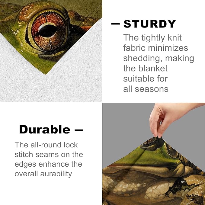 Frog Blanket for Women Men Adults, Flannel Frog Blankets Gifts, Butterfly Book Frog Throw Blanket for Sofa Couch Bed Living Room Soft Warm Cozy Frog Decor 40" x 50"