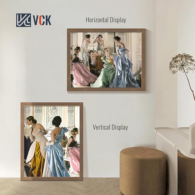 VCK 22x28 Brown Poster Frames 3 Pack, High-End Wood Wide Border Picture Frame,Multi-Directional Display Family Photos, Office Prints, Studio/Gallery/Home Artwork