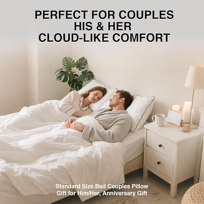 Bed Pillow for Neck Pain Relief, Slow Rebound Orthopedic Support Down Alternative Super Soft Pillows for Sleeping, Standard Size Hotel Pillow for Side & Back Sleepers