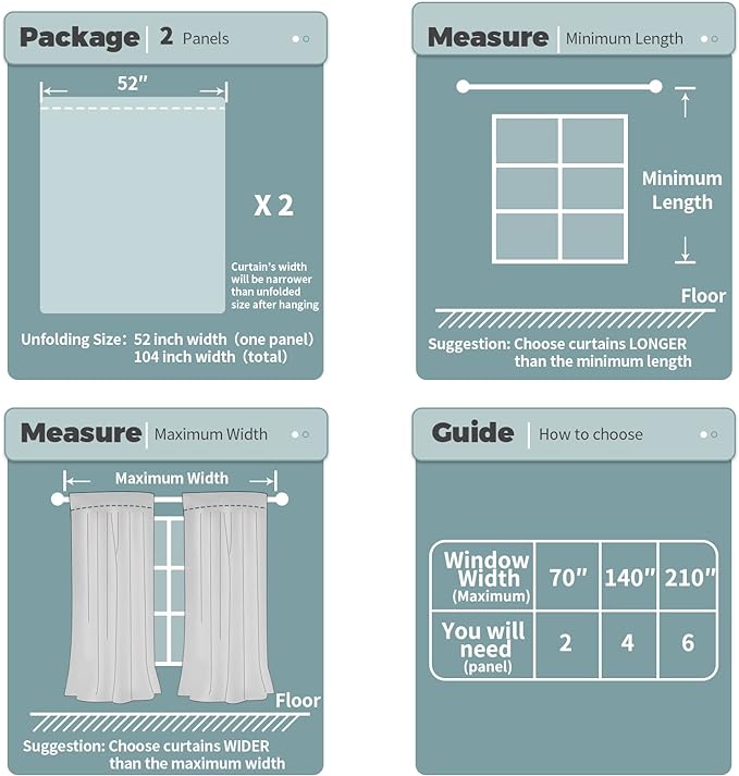 BGment Cream Thermal Insulated 100% Blackout Curtains 95 Inches Long with Liner, Rod Pocket and Back Tab Room Darkening Double Layer Noise Cancelling Curtains for Bedroom (52 x 95 Inch, 2 Panels)