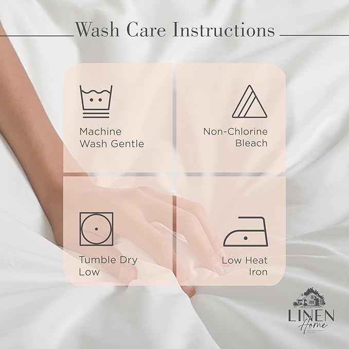 Linen Home 100% Cotton Percale Sheets Twin XL Size, Tropical Peach, Deep Pocket, 3 Pieces Set - 1 Flat, 1 Deep Pocket Fitted Sheet and 1 Pillowcase, Crisp Cool and Strong Bed Linen