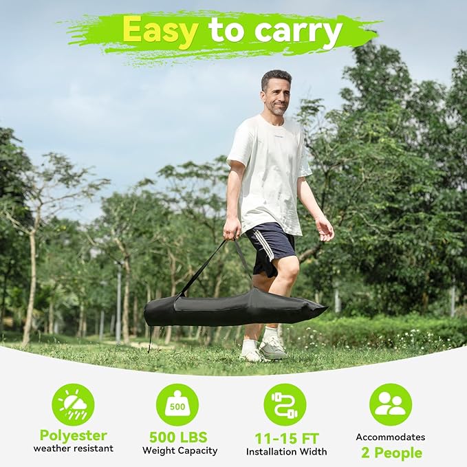 Double Hammock for 2 Person, Handwoven Cotton Rope Hammock with Spreader Bar Without Stand - Indoor & Outdoor Use for Patio, Poolside, Backyard (White)