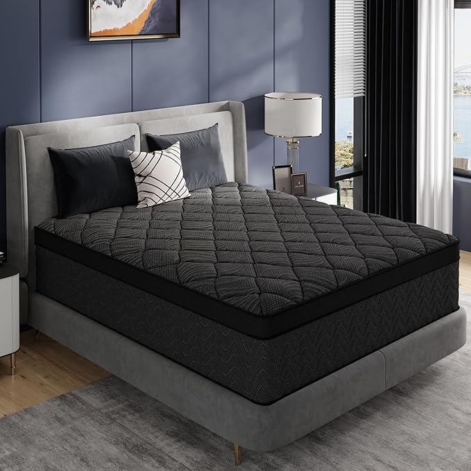 King Size Mattress, 12 Inch Luxury Hybrid King Mattress in a Box, Medium Firm Mattresses with Cooling Gel Memory Foam & Pocket Springs, Double Additional Support, 365-Night Trial