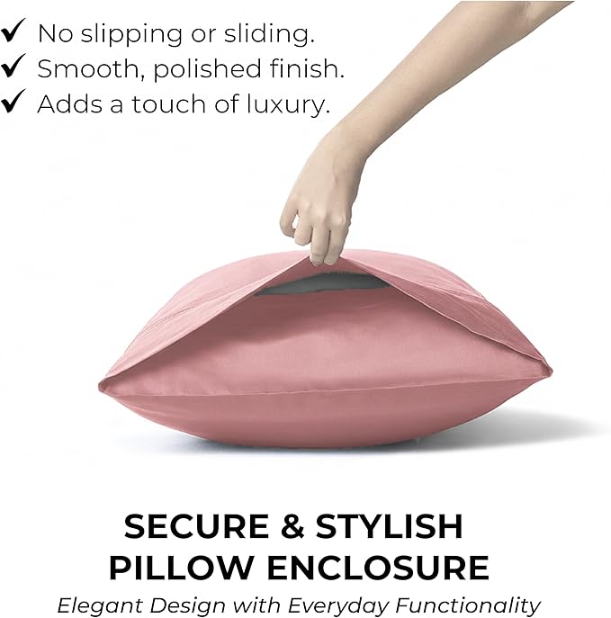 100% Natural Cotton Bed Sheets | 500 TC Single-Ply Sateen Weave Twin XL Sheets | Soft, Breathable, Hypoallergenic Solid 3-Piece Bedding with Deep Pocket Fitted, Flat, Pillowcase | Blush