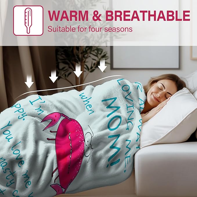 Gifts for Mom, Birthday Gifts for Mom from Daughter, Mother Gifts for Mothers Day, Soft Throw Blanket from Son for Sofa Couch 50" x 60"