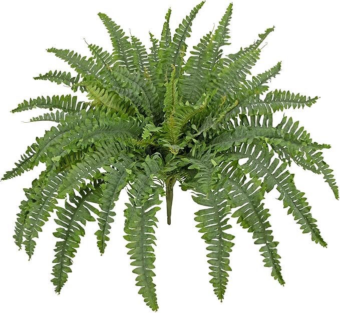 Ferns Artificial Plants 33.5" Dia. Faux Ferns for Outdoor Planter Large Fake Ferns Look Real Artificial Ferns with 60 Fronds Hanging Boston Fern Fake Plant Shrubs for Home Farmhouse Garden Porch Decor