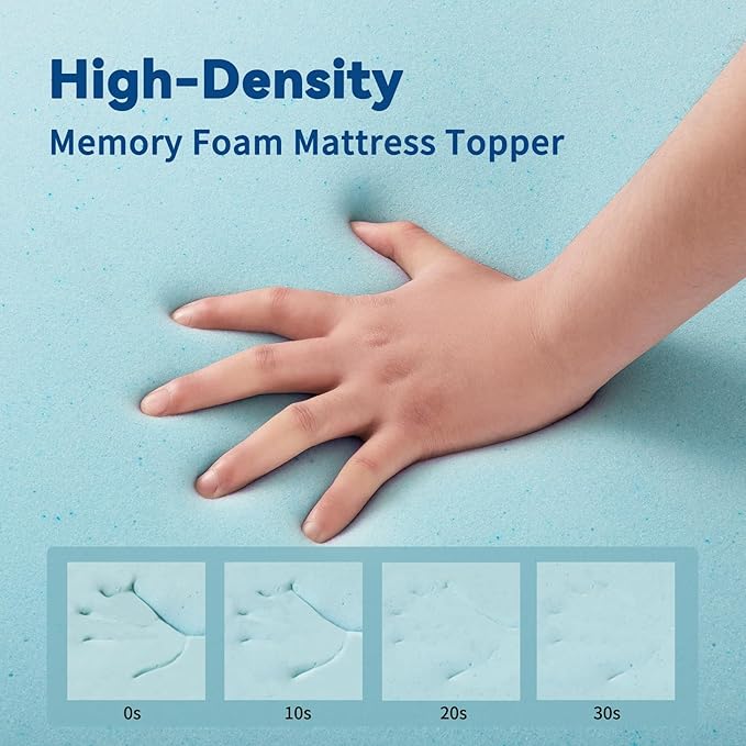 4 Inch Gel Memory Foam Mattress Topper King, Cooling Mattress Topper with Removable & Washable Bamboo Cover, CertiPUR-US Certified