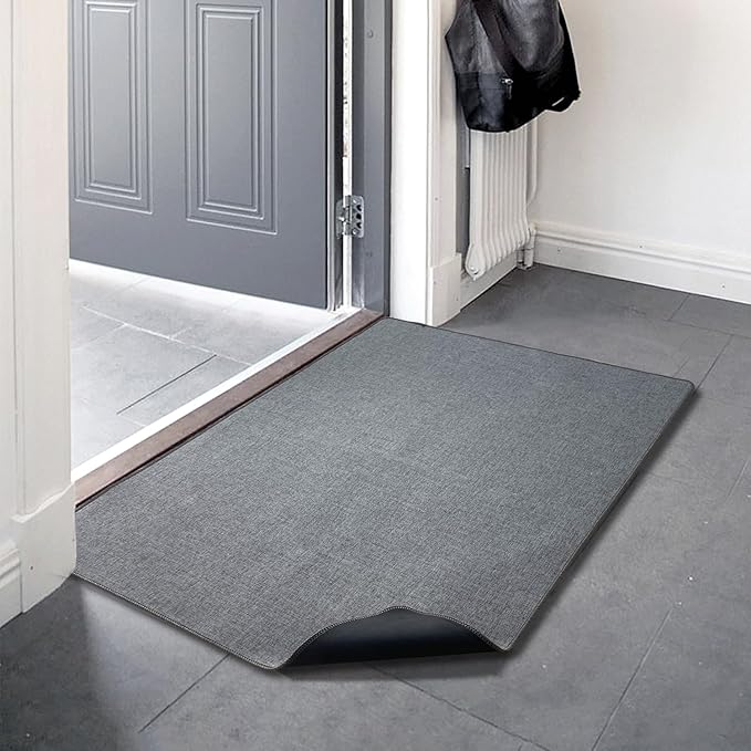 Yancorp 2.6'X4'Ultra Thin Big Bathroom Rugs,Low Profile Bath Mat Non Slip Fit Under Door Absorbent Shower Sink Washable Large Indoor Door Mat Entrance
