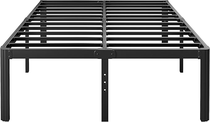 18in Full Size Bed Frame No Box Spring Needed, Heavy Duty Metal Platform Bed Frame Full with Round Corners, Easy Assembly, Noise Free, Black