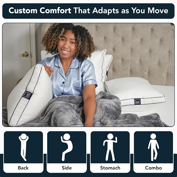 Original Lull Pillow | Machine Washable & Hypoallergenic Pillow w/Adaptive Fibers for Neck & Spine Support, 100 Night Trial (King)
