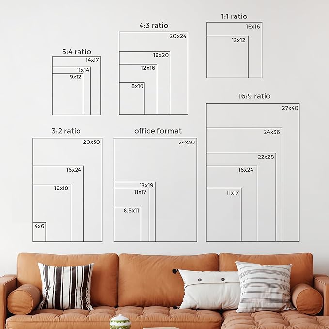 24x30 Metal Picture Frame for Wall With Mat for 18x24, 24''x30'' Aluminum Photo Frames With Tempered Glass for Home Decor, Minimalist Modern Poster Frame Horizontal And Vertical Formats, Silver