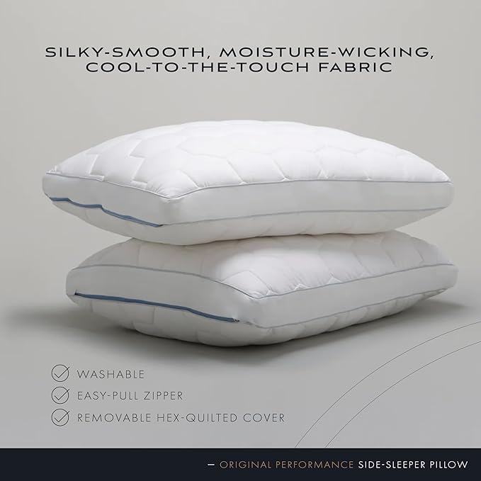 SHEEX Original Performance Down-Alternative Side Sleeper Pillow, Cooling Pillow with Support, Standard/Queen