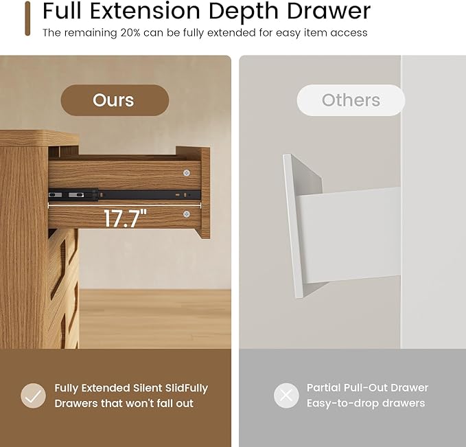 Dresser for Bedroom with 8 Drawers, 47.2" Wide Dresser for Closet with Deep Drawer, Large Wood TV Stand, Modern Chest of Drawers for Bedroom, Hallway, Oakbrown