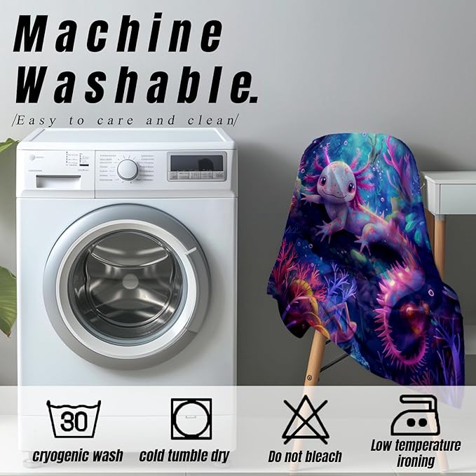 Cute Axolotl Blanket Gifts for Adults and Kids Axolotls Throw Blankets for Bed Room Couch Soft Lightweight Warm Cozy Throws Decor 60x80in