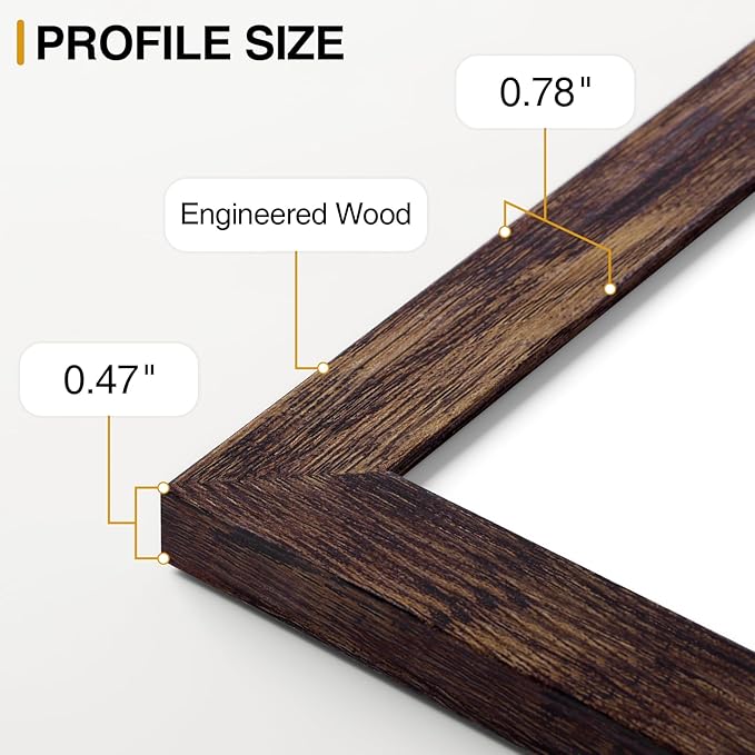 Vittanly 10 Pack Picture Frames Collage Wall Decor, Gallery Wall Frame Set for Wall or Tabletop Display, Engineered Wood and Shatter-resistant Plexiglass, Multi Sizes with 8x10, 5x7, 4x6 Frames, Brown