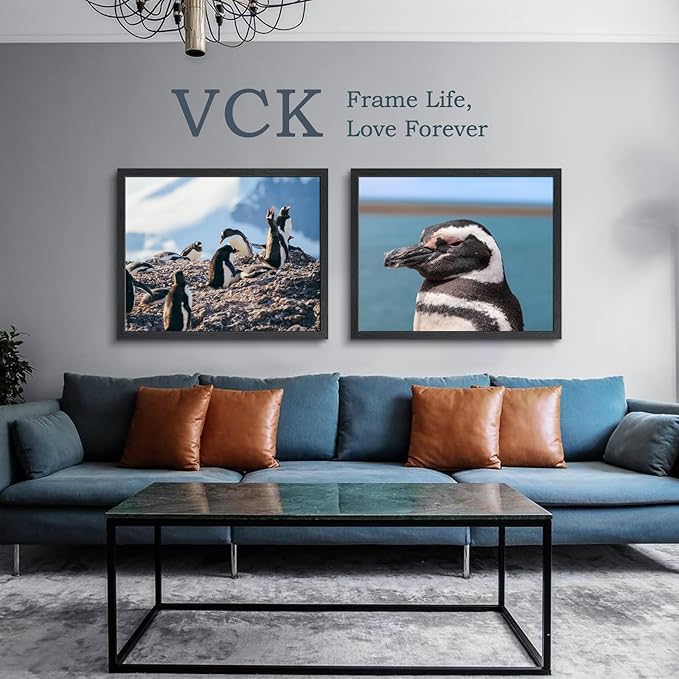 VCK 24x30 Poster Frame - Exclusive Black Woodgrain, Solid Wood Picture Frames - Wall Hanging