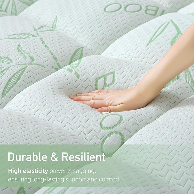 Extra Thick Mattress Topper Full Size, Waterproof Soft Viscose Derived from Bamboo, Pillow Top Mattress Pad, Mattress Cover 1000GSM Filling with Deep Pocket for Back Pain Relief