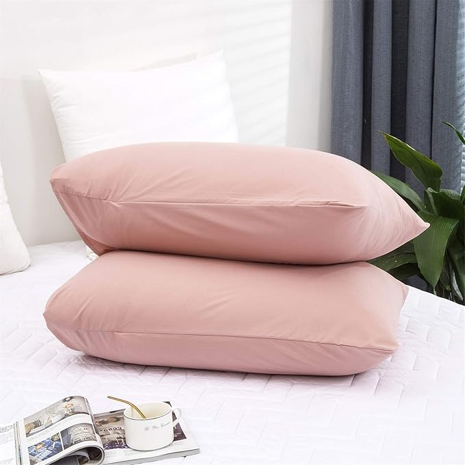 Cottonight Pink Comforter Set Queen Women Girls Blush Pink Bedding Set Full Quilts Blanket Solid Color Dusty Rose Comforter Set